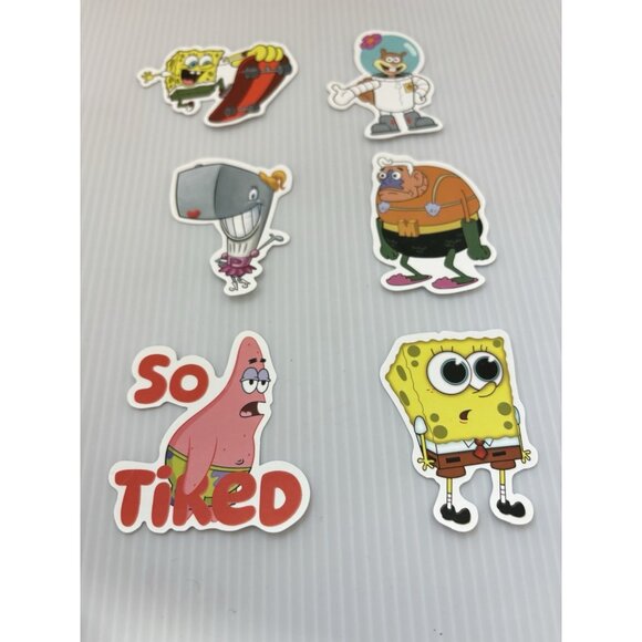 SpongeBob SquarePants 6pc Vinyl Stickers Lot Cartoon Water Bottle Laptop Decals - Picture 3 of 4